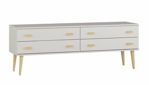 Komoda z masivu borovice Nord K2/2S 175/58,5/42 cm / bílá