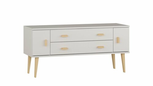 Komoda z masivu borovice Nord K3/2S 117/58,5/42 cm / bílá