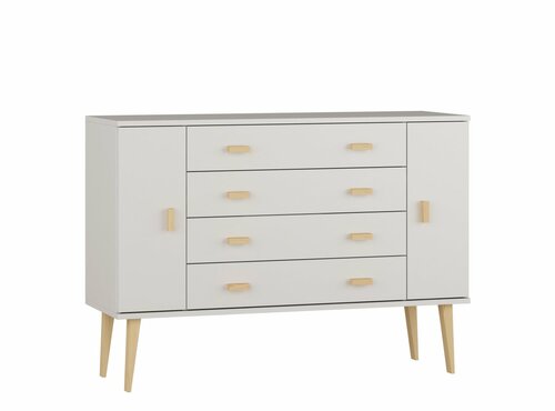 Komoda z masivu borovice Nord K3/4S 175/92/42 cm / bílá