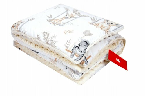 Polštářek + deka do kočárku minky - safari na houpačce