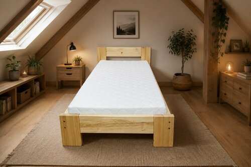 Postel Káťa z masivu borovice 4 cm - 80x200 cm + rošt ZDARMA
