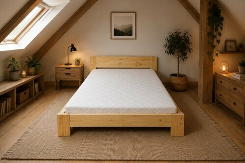Postel Káťa z masivu borovice 4 cm - 120x200 cm + rošt ZDARMA