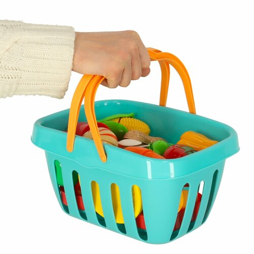 Dětská sada potravin a kuchyňského vybavení s košíkem (velká sada)