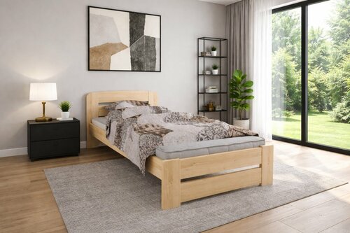 Postel z masivu borovice Petra 80x200 cm + rošt ZDARMA