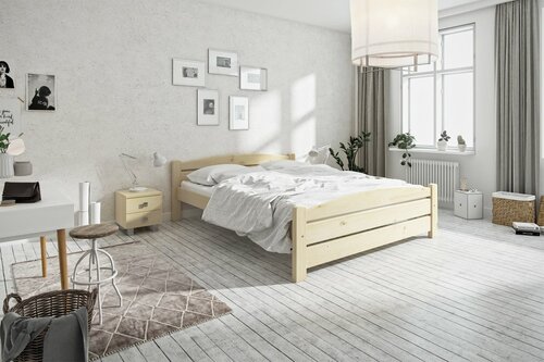 Postel Kassandra masiv smrk 140x200 cm + rošt ZDARMA