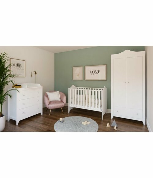 Postýlka 120/60 cm Gilda - bílá - 2v1 