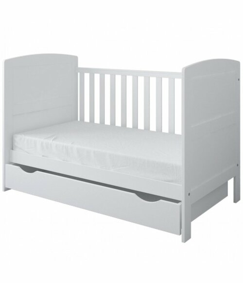 Postýlka 140/70 cm Felix - bílá - 3v1 se šuplíkem