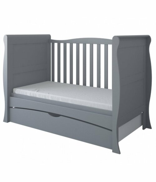 Postýlka 140/70 cm Margit - šedá - 3v1 se šuplíkem