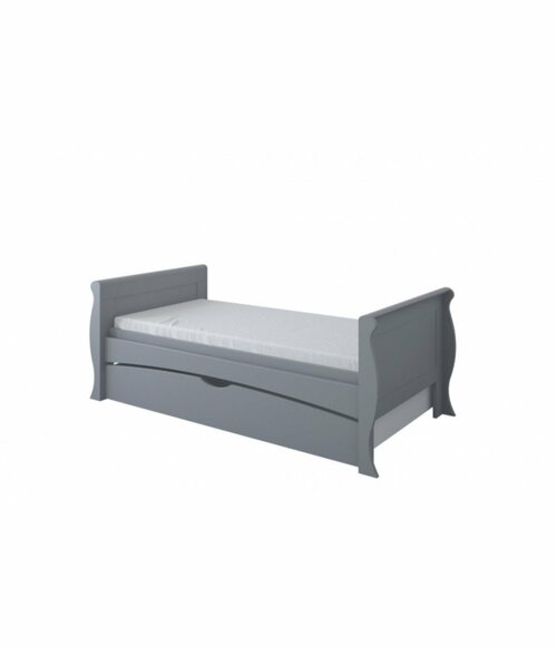 Postýlka 140/70 cm Margit - šedá - 3v1 se šuplíkem