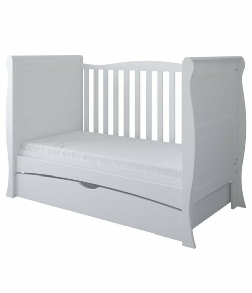 Postýlka 140/70 cm Margit - bílá - 3v1 se šuplíkem