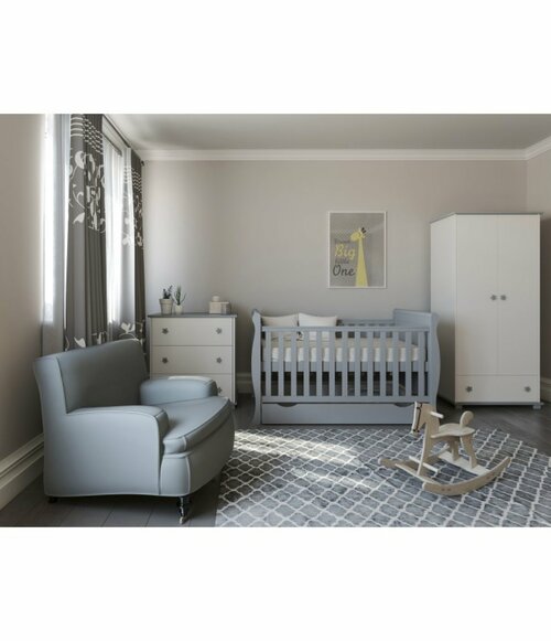 Postýlka 140/70 cm Francesca - šedá - 3v1 se šuplíkem