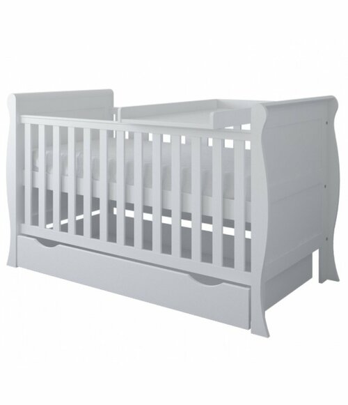 Postýlka 140/70 cm Francesca - bílá - 3v1 se šuplíkem