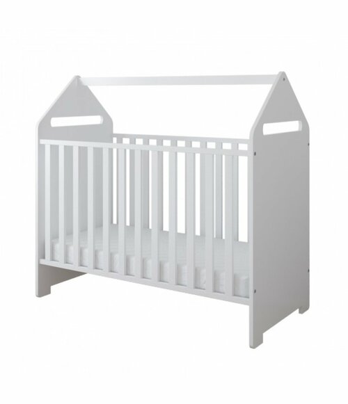 Postýlka 120/60 cm House - bílá - 2v1