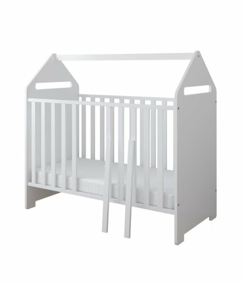 Postýlka 120/60 cm House - bílá - 2v1