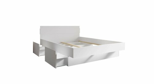 Postel Haslev 140x200 cm masiv buk bílá + rošt ZDARMA