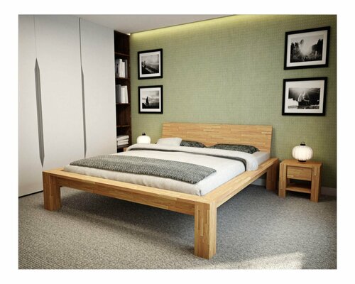 Postel Aalborg 140x200 cm masiv dub + rošt ZDARMA