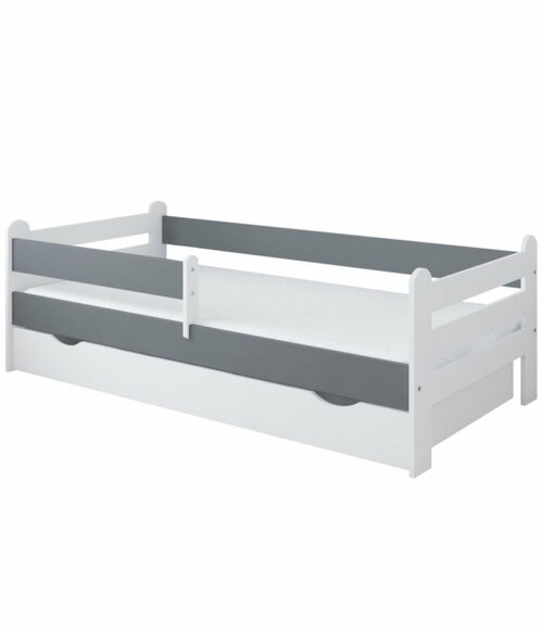 Postel Ronda 160/80 cm - bílá/ šedá + šuplík 