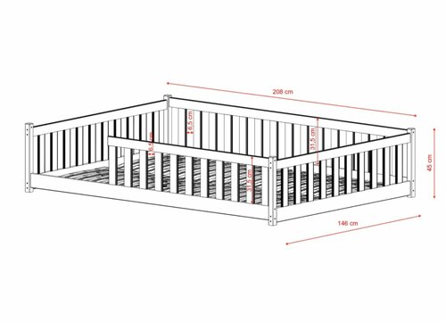 Postel Reno 140/200 cm + rošt ZDARMA bílá