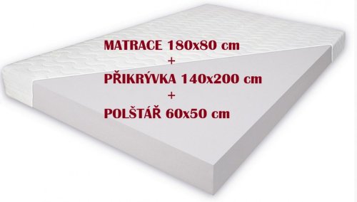 Matrace PUR 180x80x10 cm + PŘIKRÝVKA + POLŠTÁŘ - TOP CENA