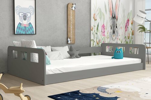 Postel Montessori Rona 180 x 80 cm + rošt ZDARMA - šedá