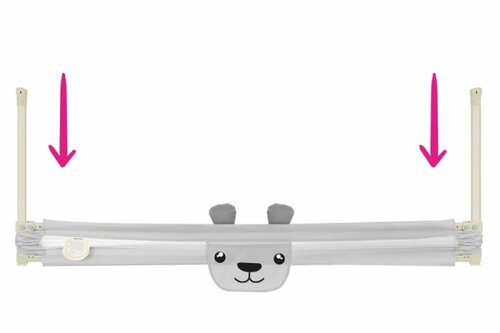 Zábrana na postel Méďa - 160 cm šedá