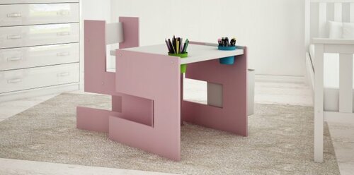 Stůl a židle model S - růžová