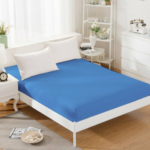 Jersey prostěradlo s gumkou 180/200 cm ECONOMY - modrá