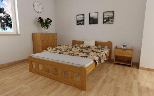 Zvýšená postel z masivu Nika 180x200 cm olše + rošt ZDARMA