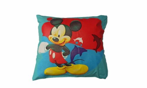 Dětský povlak na polštář 40x40 cm - Mickey Mouse / tyrkys