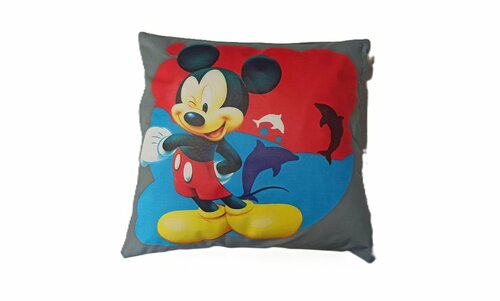 Dětský povlak na polštář 40x40 cm - Mickey Mouse / šedá