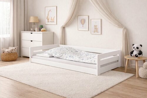 Postel z masivu Betka bílá 160/80 cm + rošt ZDARMA