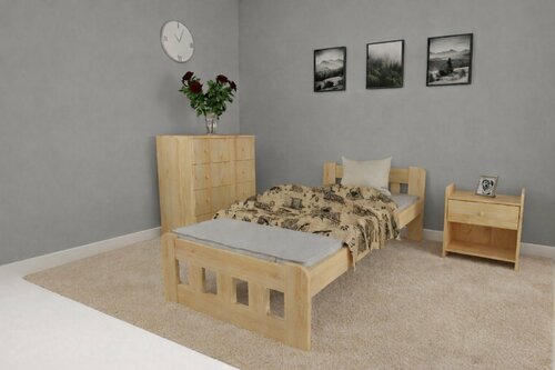 Zvýšená postel z masivu Nika 90x200 cm + rošt ZDARMA