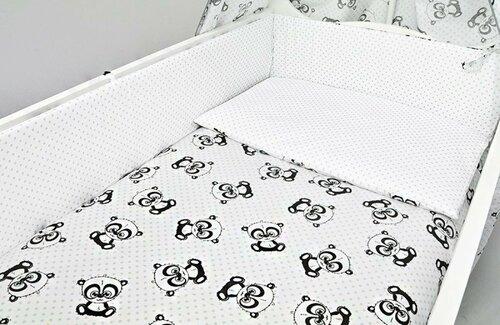 Postýlka s kompletní výbavou oboustranná - pandy