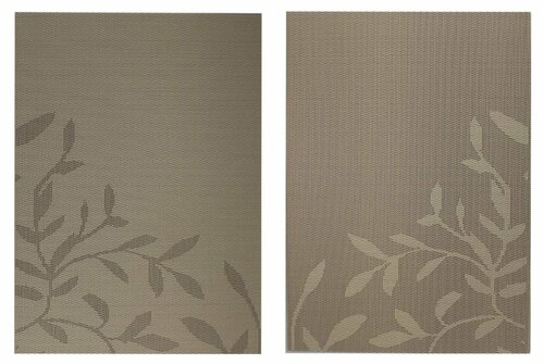 Prostírání pletené PVC 1 kus - listy - zelená