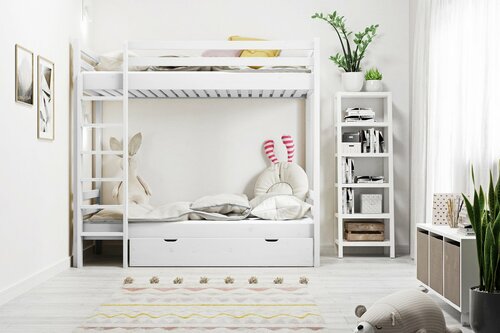 Patrová postel Olivia 90/200 cm bílá + rošty ZDARMA