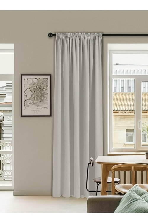 Závěs Panama 140/250 cm s gumkou - světle šedá