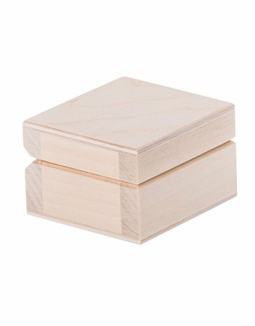 Krabička dřevěná - 6x6x3,8 cm
