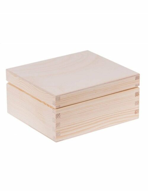 Přírodní dřevěná dárková krabička - 18x16x8 cm