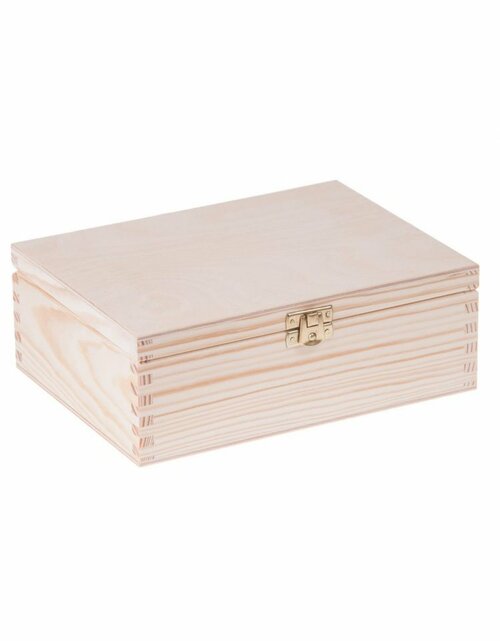 Krabička dřevěná na čaj 16,5x22,5x8 cm zapínání