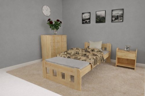 Postel Nika 90 x 200 cm zvýšená + matrace Diana 10 cm + rošt ZDARMA