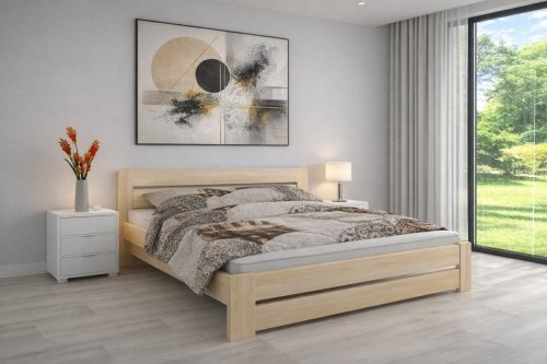 Postel Petra 140x200 cm masiv + matrace Diana 12 cm + rošt ZDARMA