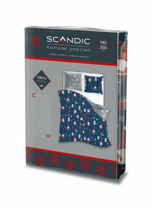 Povlečení bavlněné 140/200 + 70/90 - Vánoční skřítek