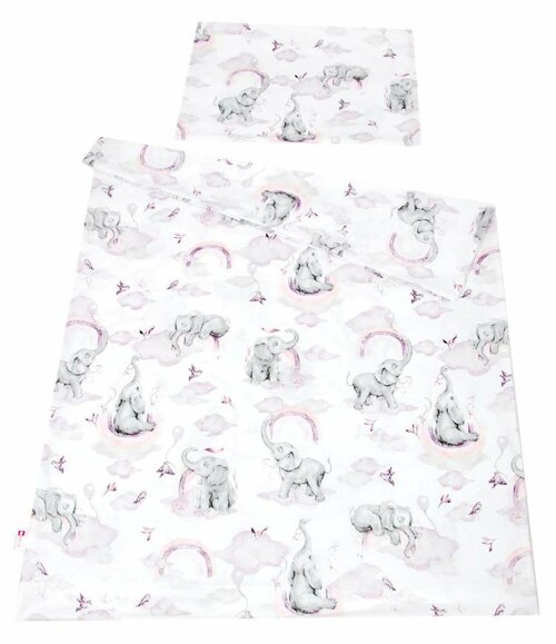 Povlečení 100/160 cm + 50/60 cm slůně růžová