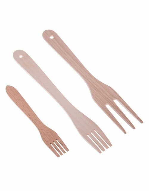 Dřevěná vidlička se 4 hroty malá