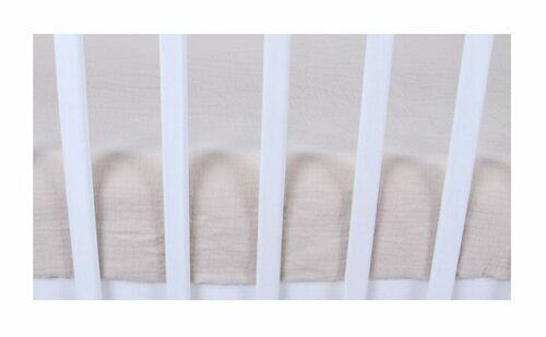 Mušelínové prostěradlo s gumkou 60x120 cm - béžová