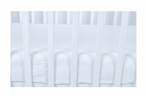 Mušelínové prostěradlo s gumkou 60x120 cm - bílá