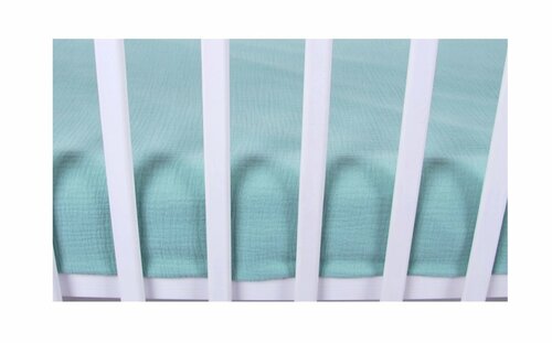 Mušelínové prostěradlo s gumkou 60x120 cm - zelená