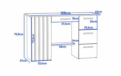 Psací stůl Montana 120 cm