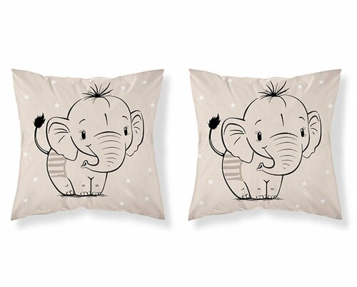 Dětský potah na polštář 40x40 cm / Slůně / béžová