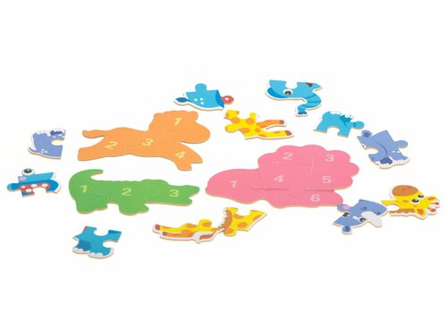 Puzzle v plechové krabičce - zvířátka safari